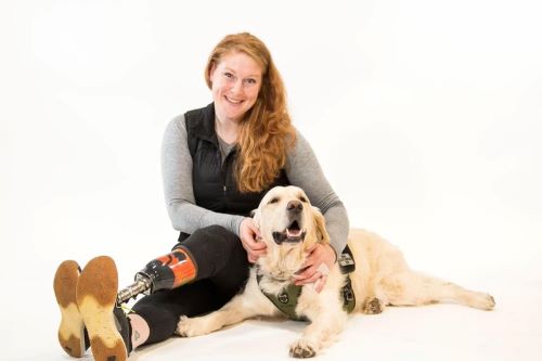 Cst. Jen McCreesh with her service dog Bear