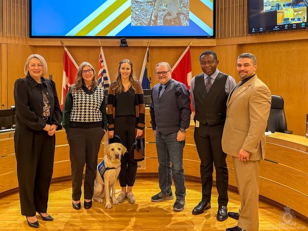 Loki with Mayor Dan Ruimy and Maple Ridge City Council