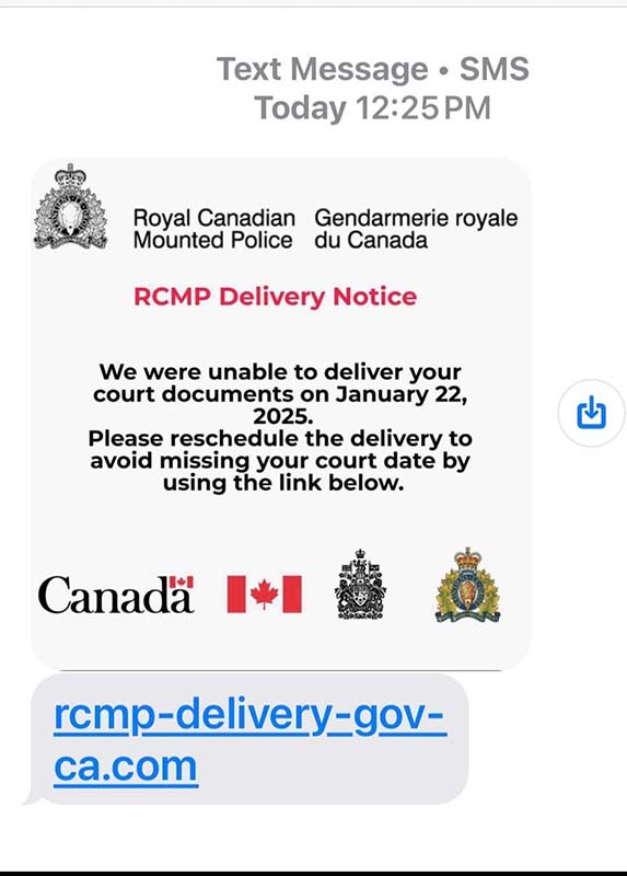 New text message scam appears to be from the RCMP