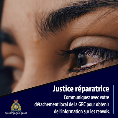 Justice réparatrice - Communiquez avec votre détachement local de la GRC pour obtenir de l’information sur les renvois.
