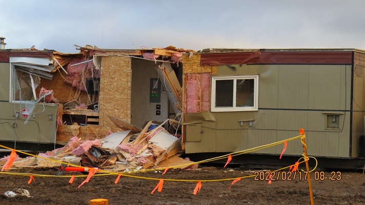 Photo of damaged portables