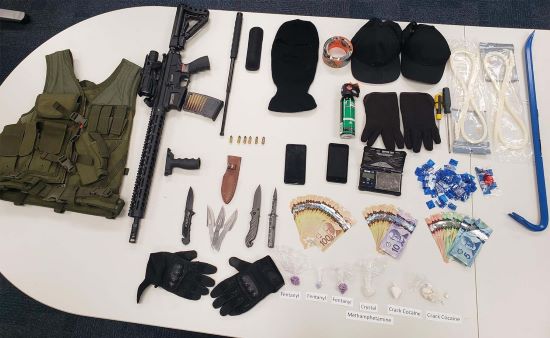 Items seized during a search warrant in 2021.