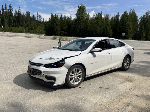 Two vehicle collision at Nancy Green Junction near Rossland