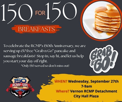 150 for 150 breakfast graphic