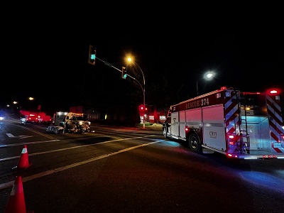 Pedestrian struck by vehicle in Trail